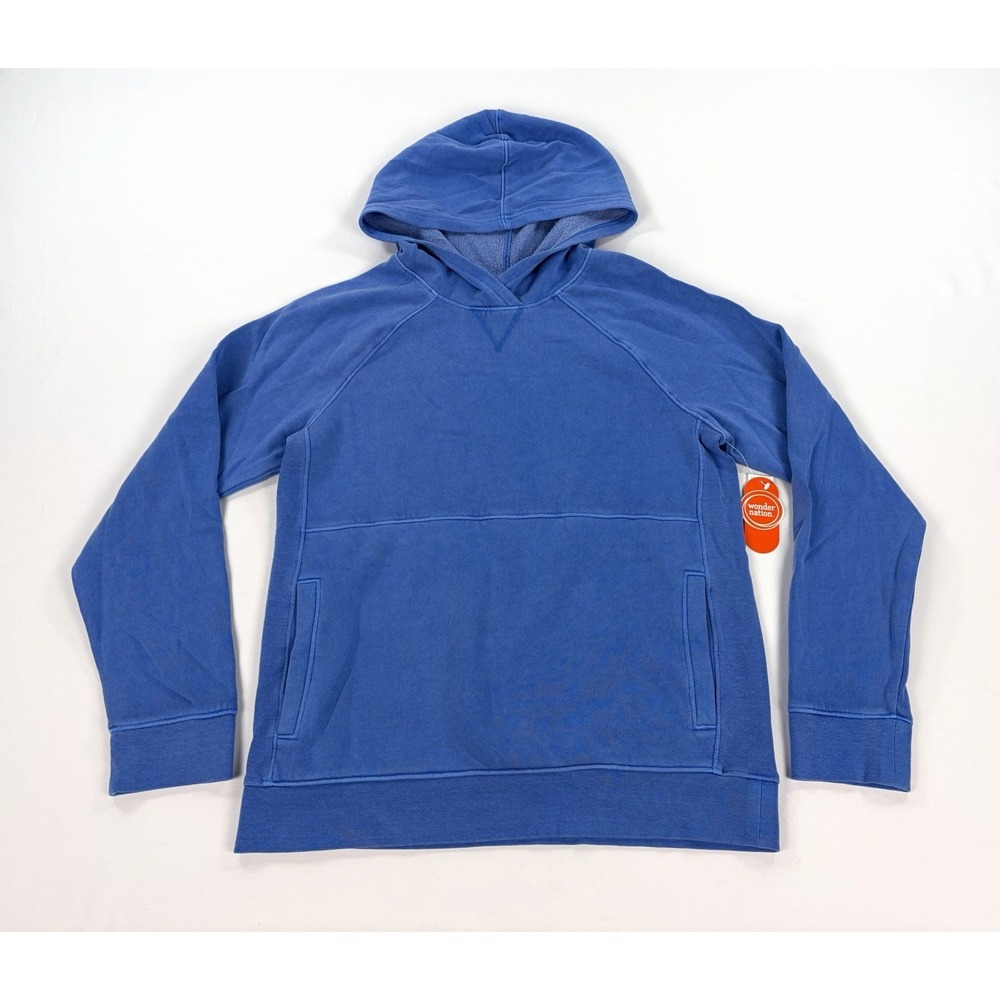 Wonder Nation Boy's Blue Pullover Is Hoodie Sweatshirt Pocket Kid's XL 14-16 New